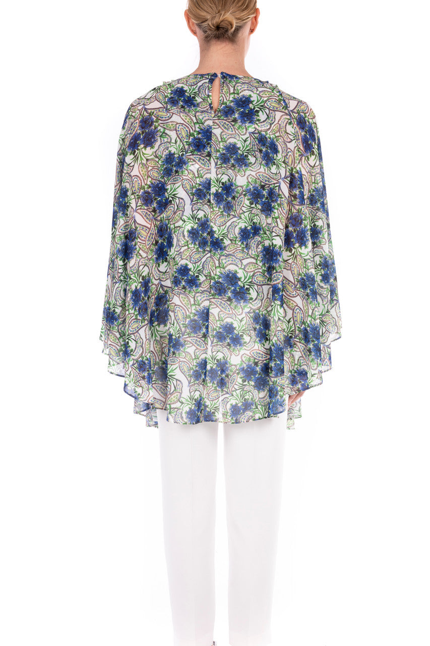 Blue Multi | Georgette Printed Top
