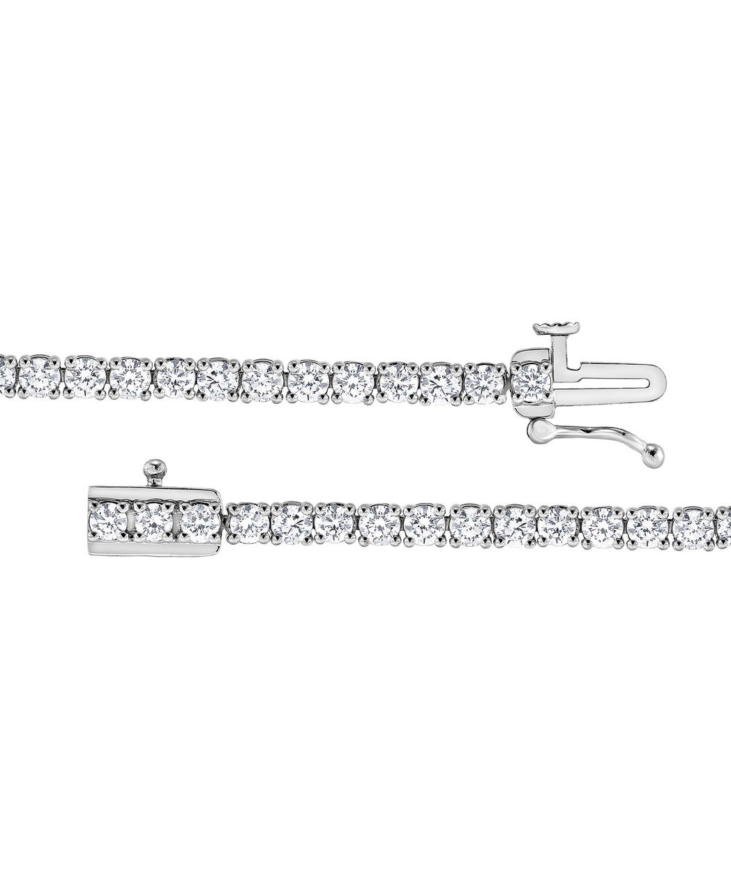 White Gold | 4CTTW Round Cut Diamond Tennis Bracelet Back