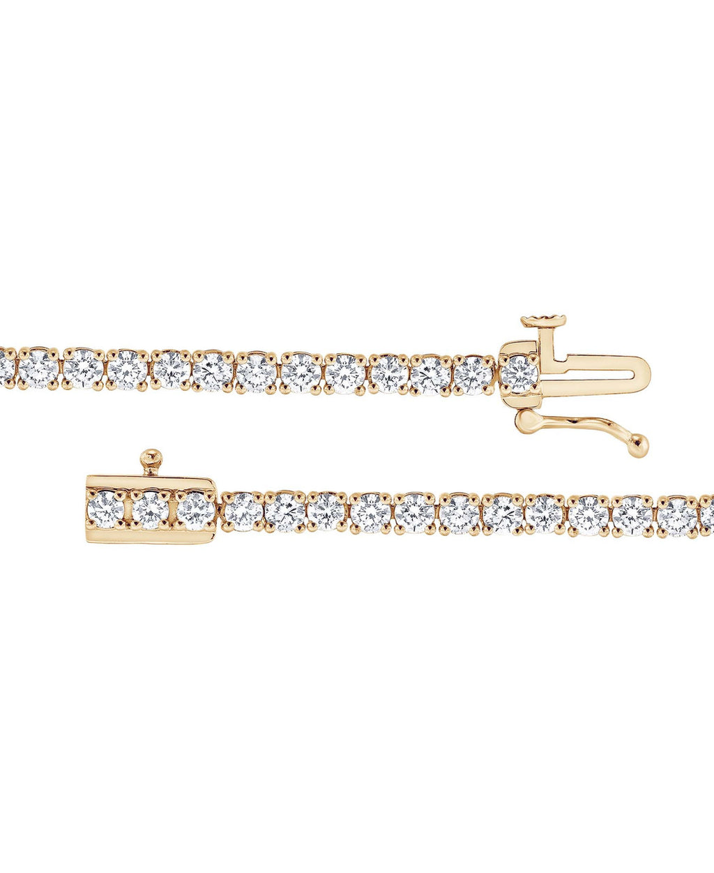 Yellow Gold | 4CTTW Round Cut Diamond Tennis Bracelet Back
