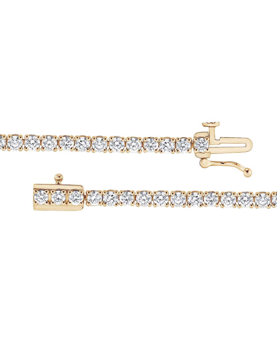 Yellow Gold | 4CTTW Round Cut Diamond Tennis Bracelet Back