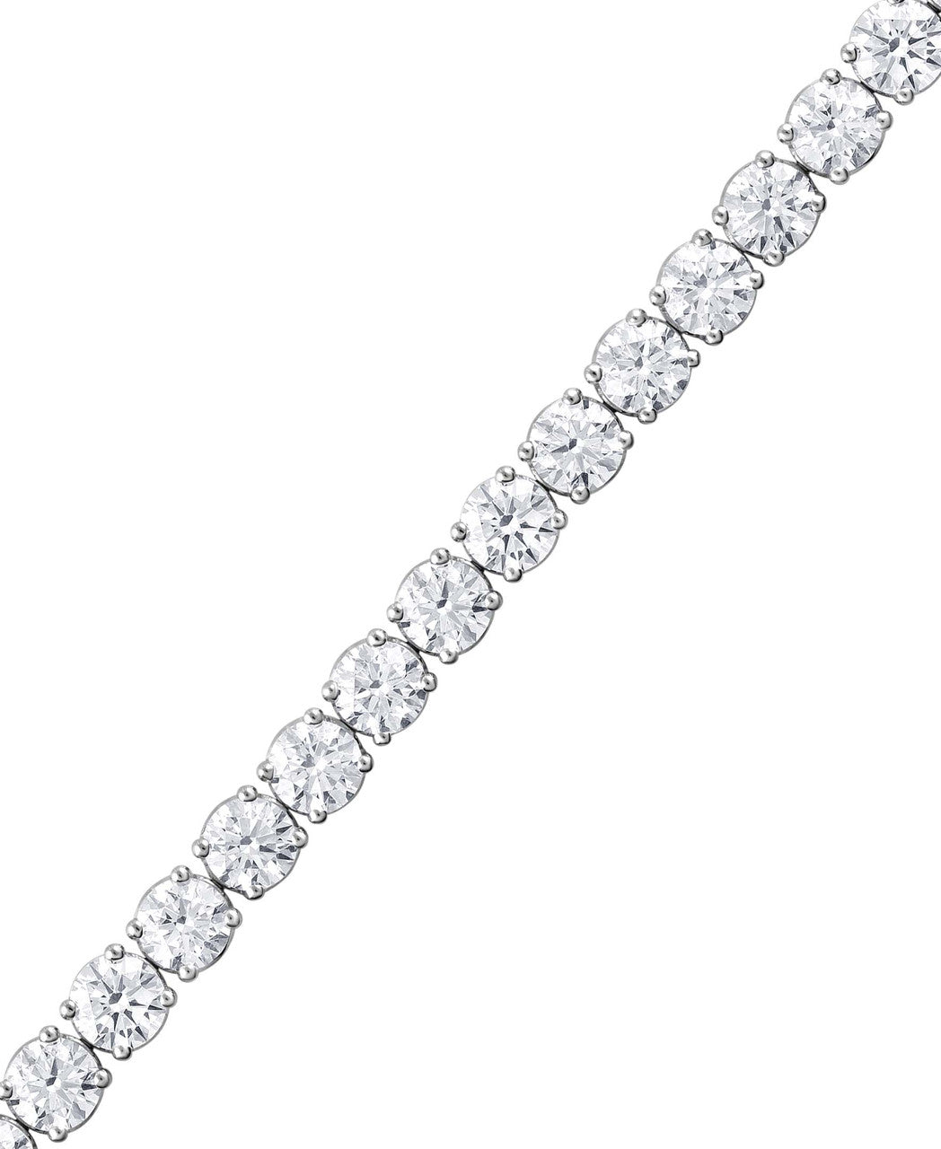 White Gold | 20CTTW Round Cut Diamond Tennis Bracelet Side