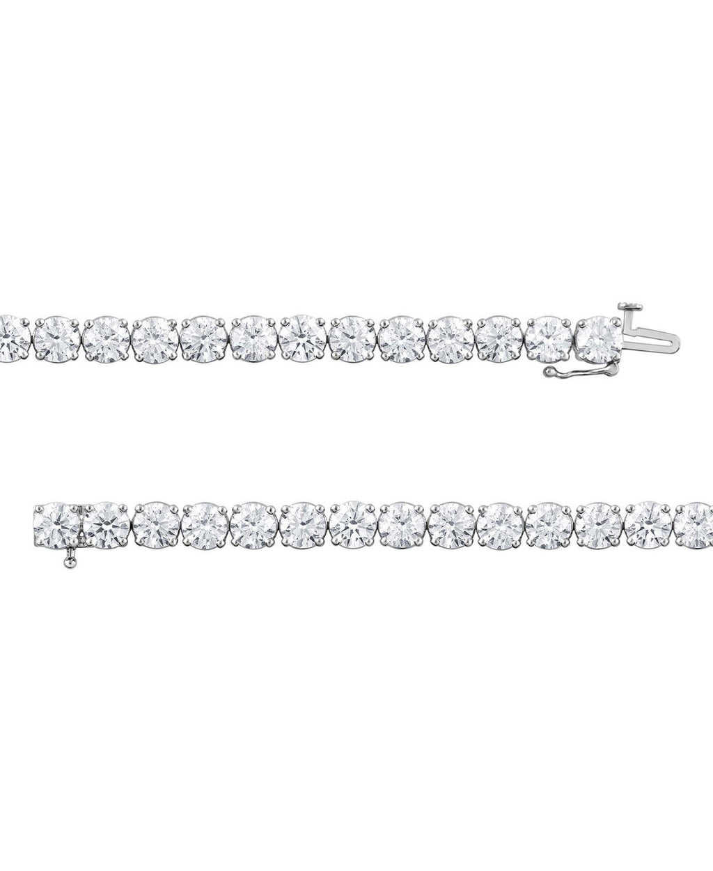 White Gold | 20CTTW Round Cut Diamond Tennis Bracelet Back