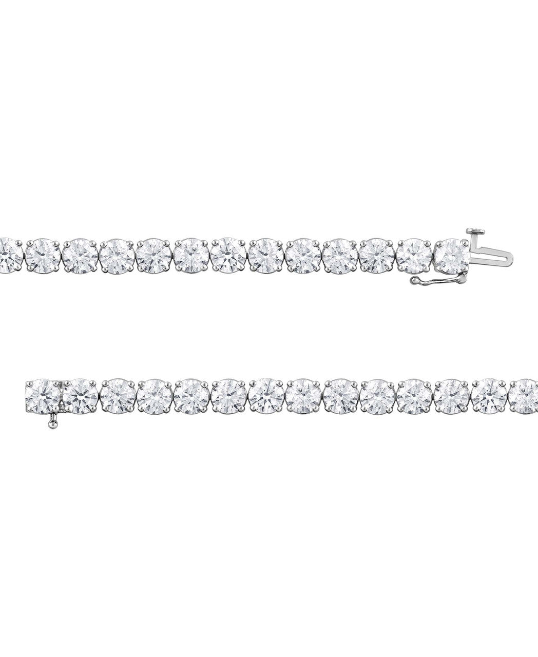 White Gold | 20CTTW Round Cut Diamond Tennis Bracelet Back