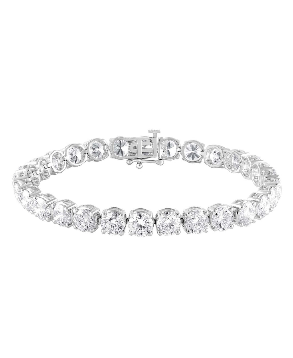 White Gold | 20CTTW Round Cut Diamond Tennis Bracelet Front