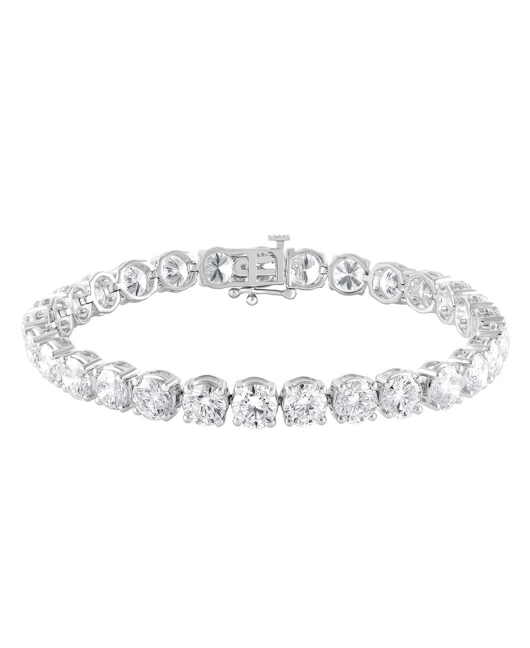 White Gold | 20CTTW Round Cut Diamond Tennis Bracelet Front