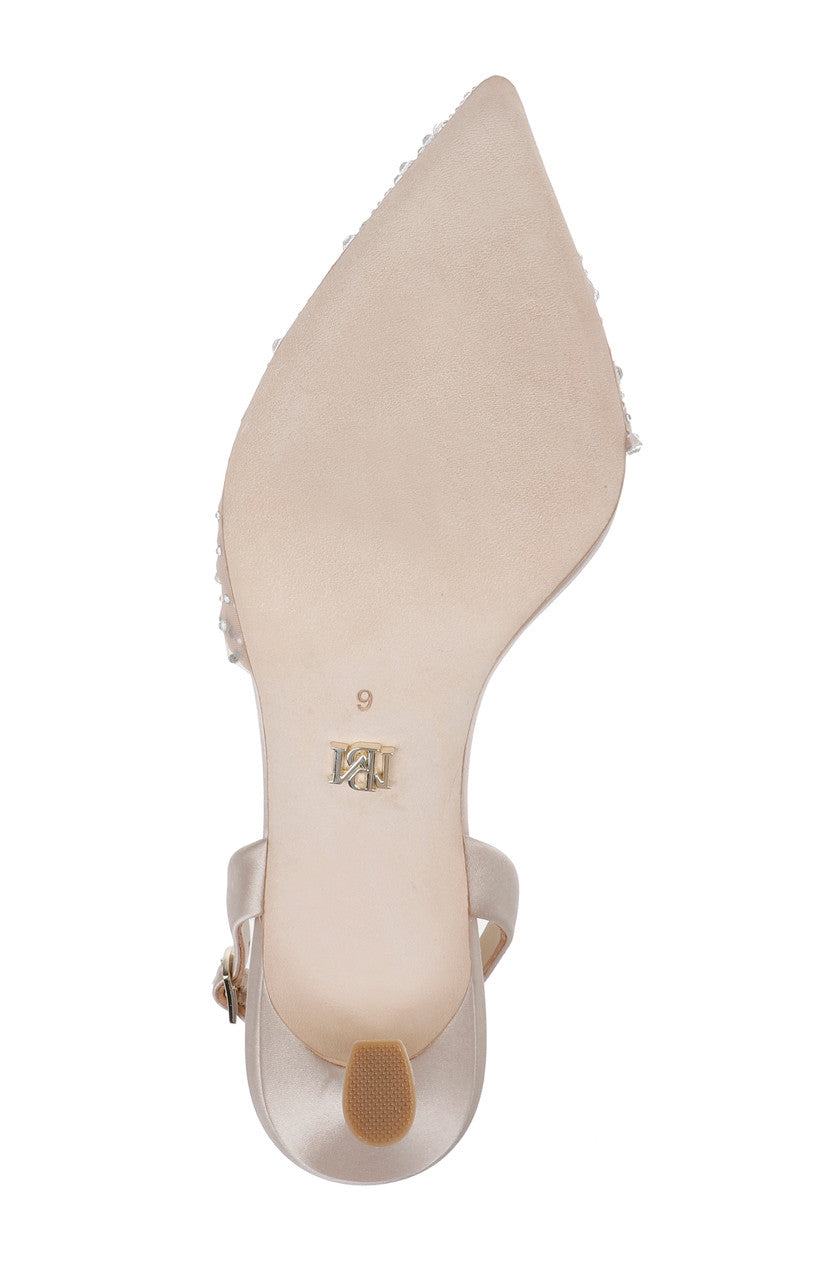 Nude | Brenna Rhinestone-Studded 2-Piece Slingbacks