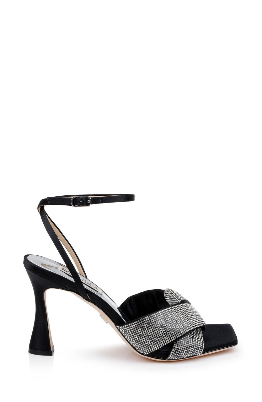 Black | Brinlee Studded Satin Sandal