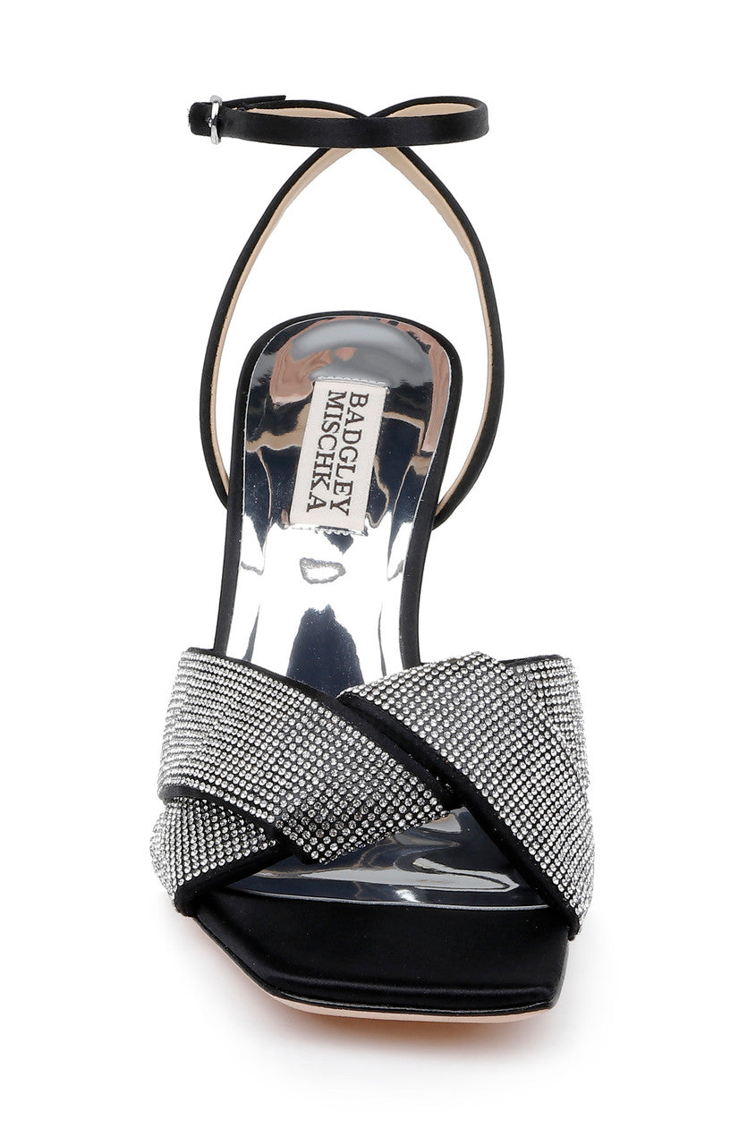 Black | Brinlee Studded Satin Sandal