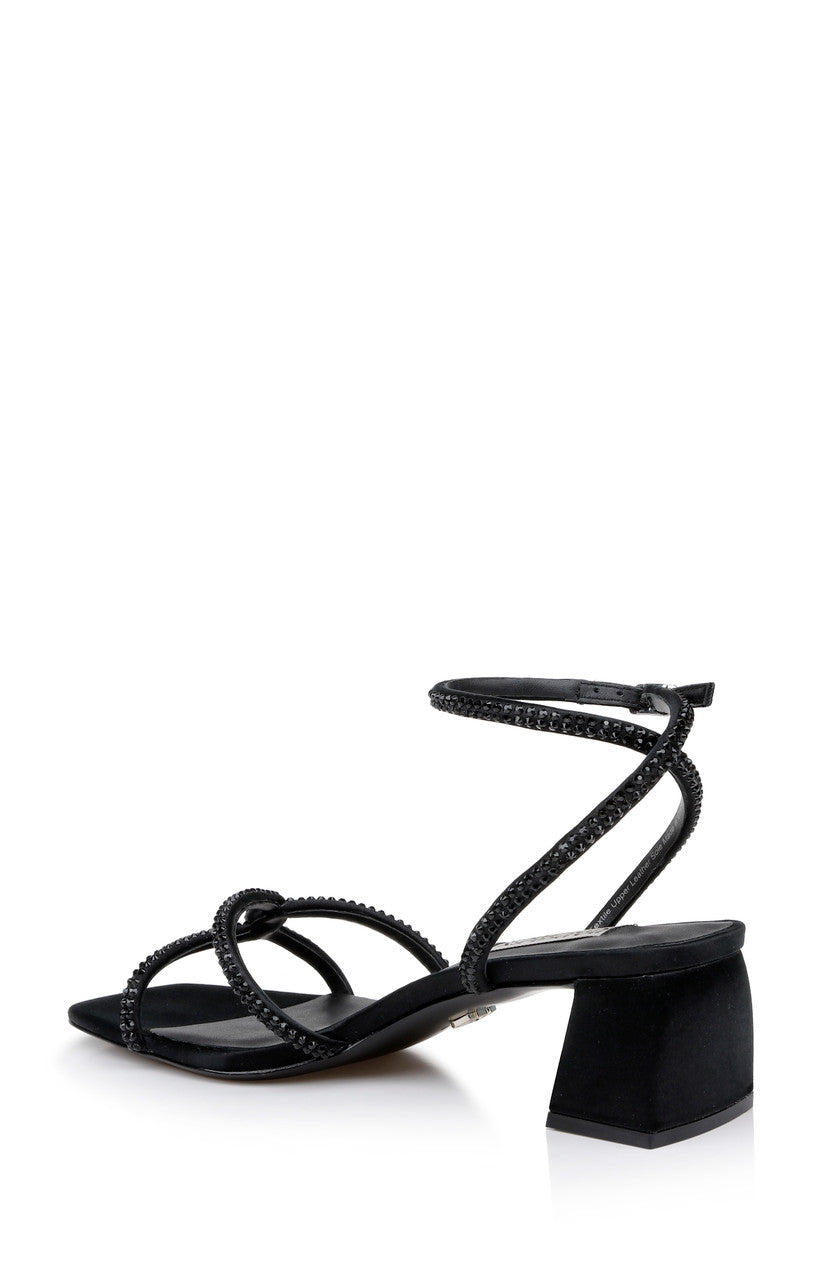 Black | Brisa Low Block Heeled Sandal