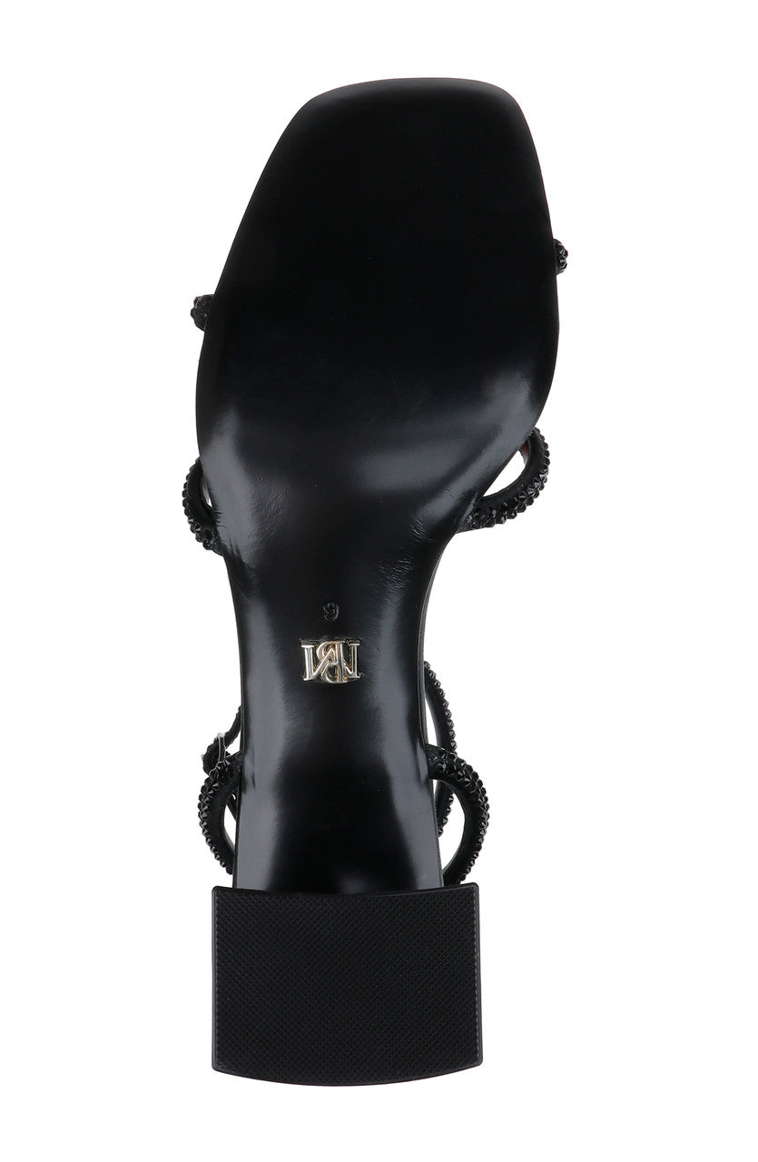 Black | Brisa Low Block Heeled Sandal
