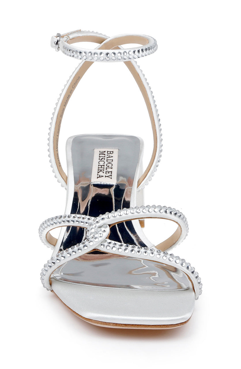 White | Brisa Low Block Heeled Sandal