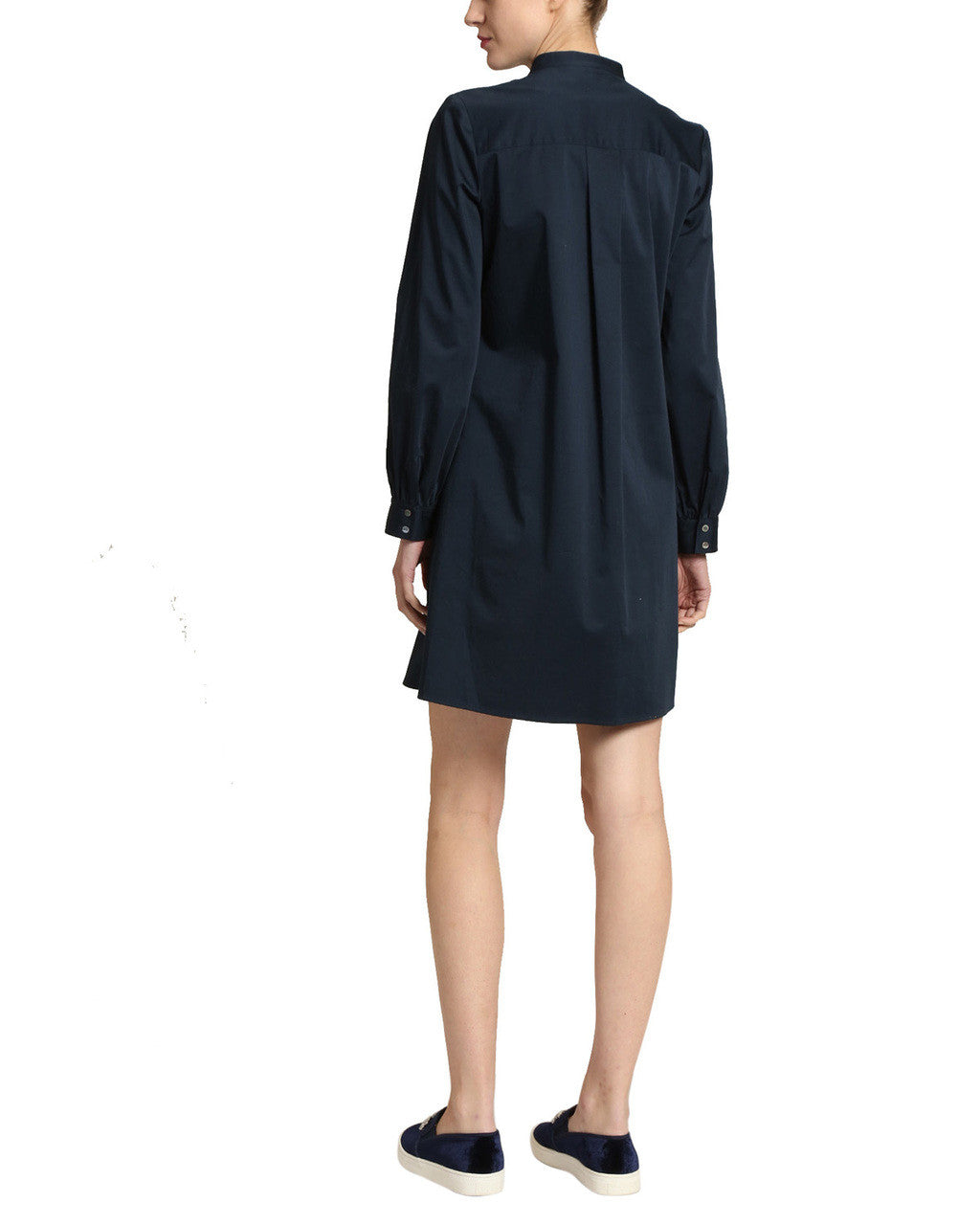 Navy | Shirt Dress with Pearls