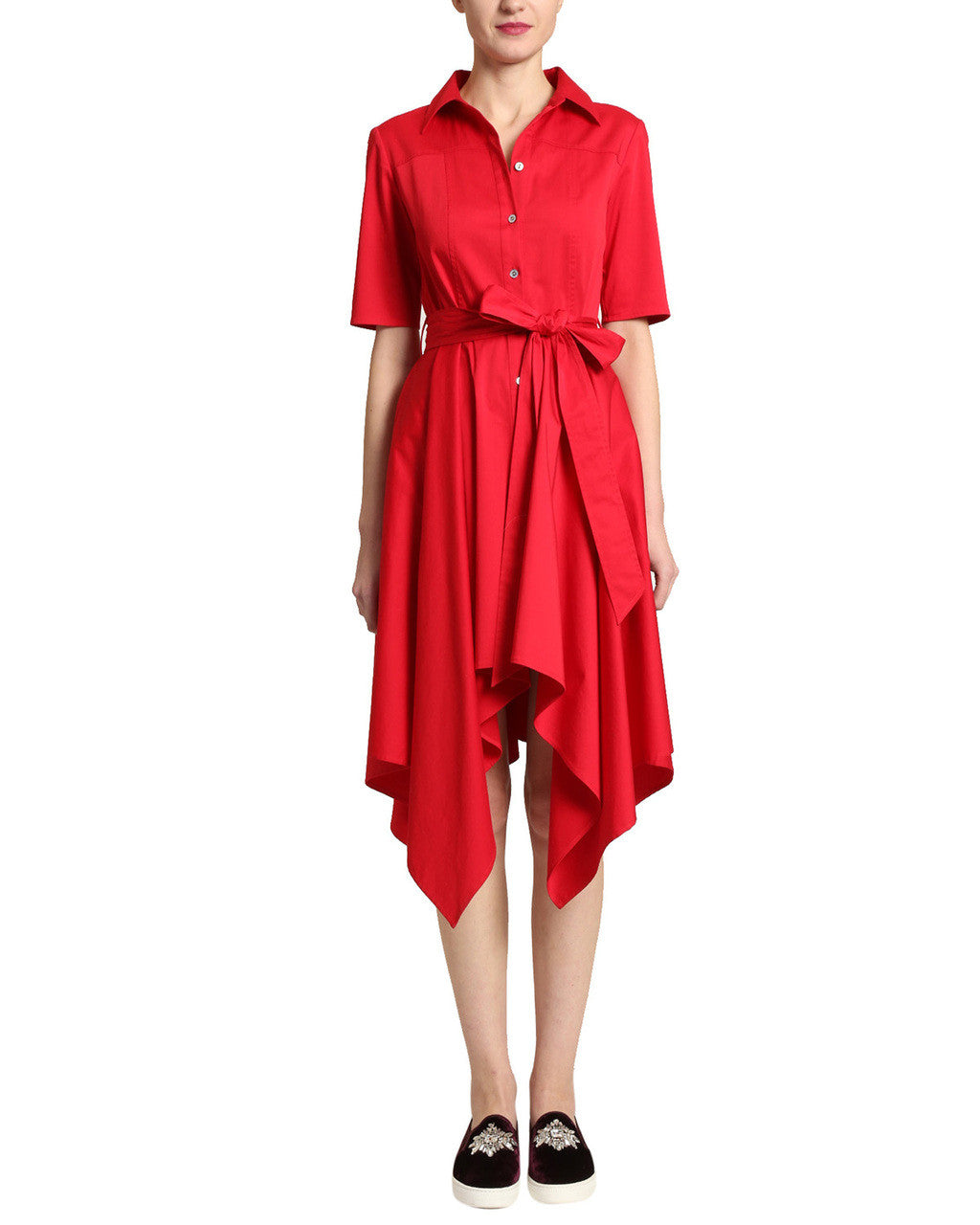 Crimson | Handkerchief Hem Dress