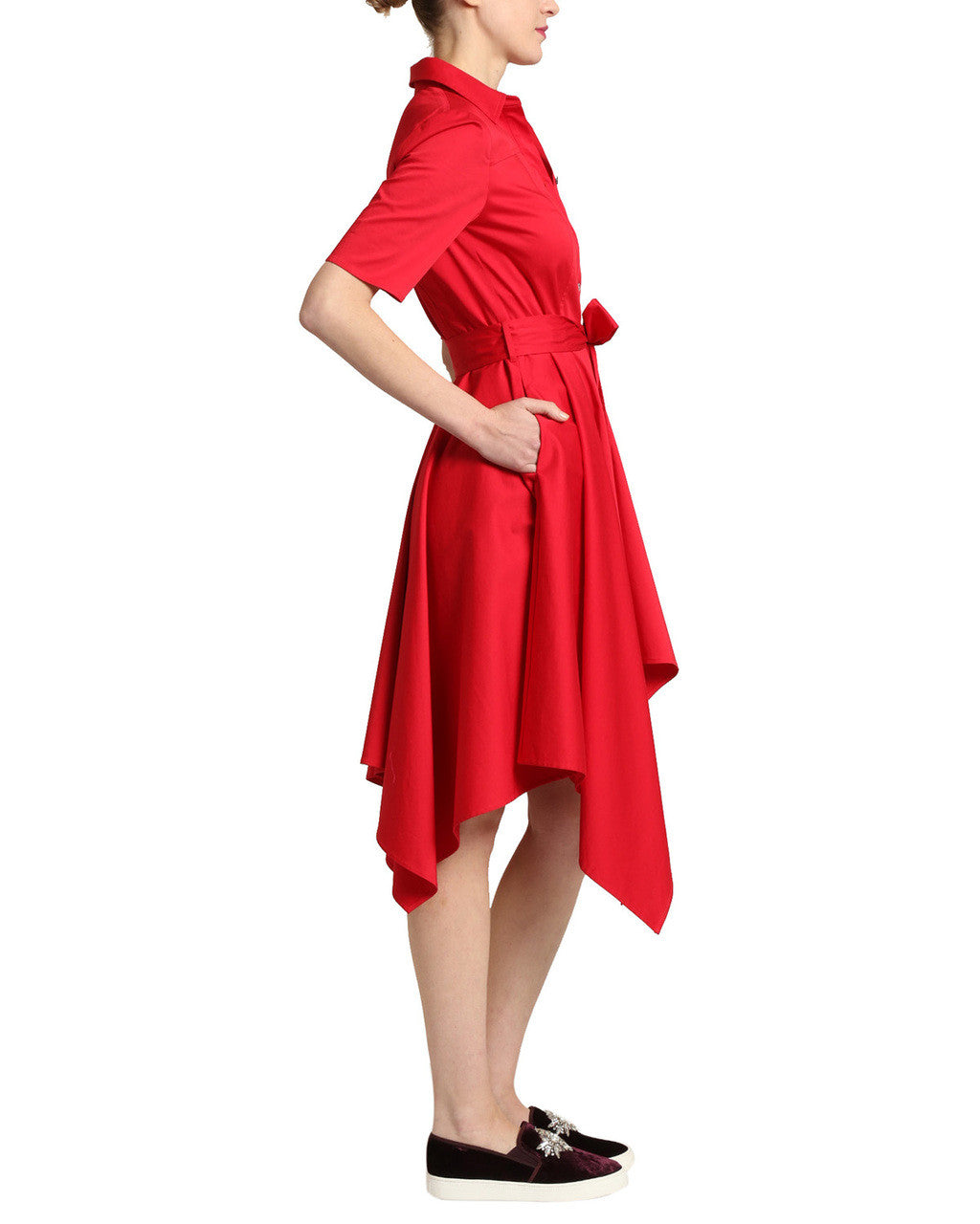 Crimson | Handkerchief Hem Dress