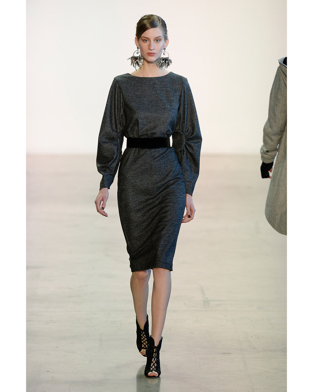 Charcoal | Pleated Sleeve Dress
