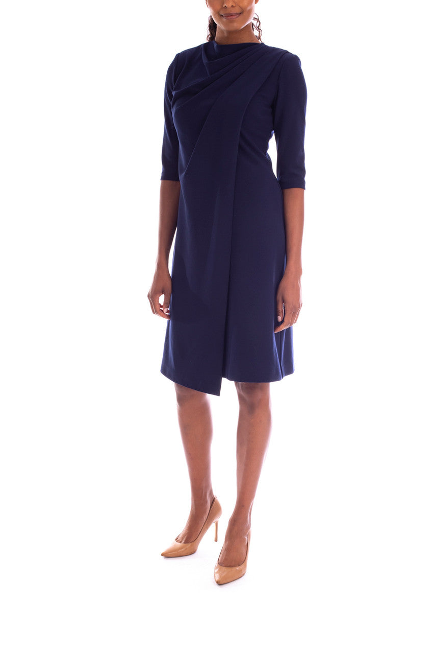 Navy | In-Bloom Flower Sleeve Day Dress