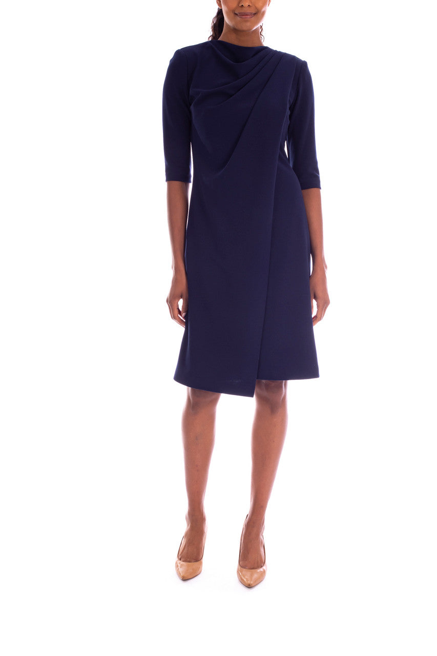 Navy | In-Bloom Flower Sleeve Day Dress