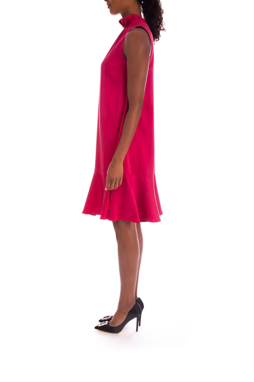 Berry | Silk Trapeze Dress