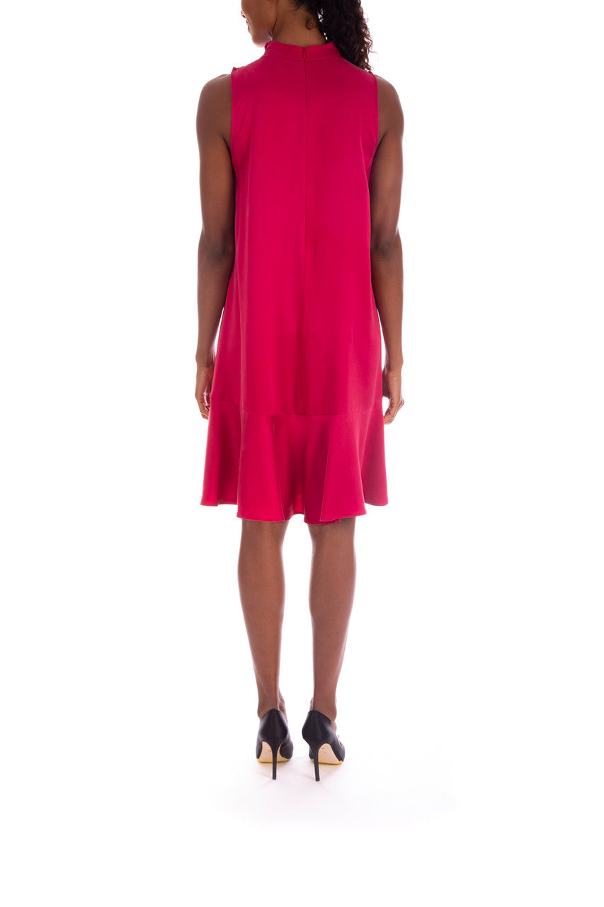 Berry | Silk Trapeze Dress