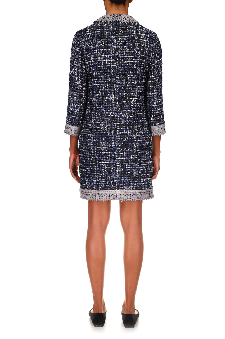 Blue Multi | Tweed Chemise Professional Dress