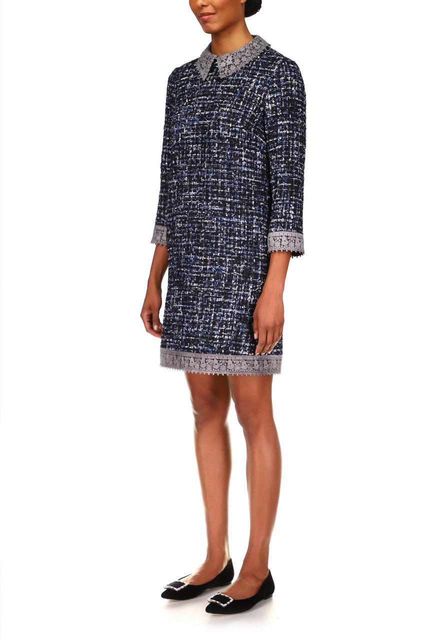 Blue Multi | Tweed Chemise Professional Dress