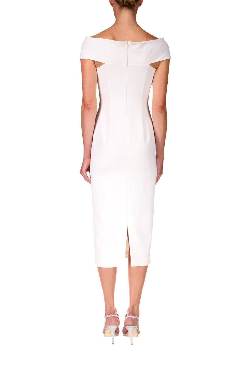 Light Ivory | Classic Off-the-Shoulder Cocktail Dress