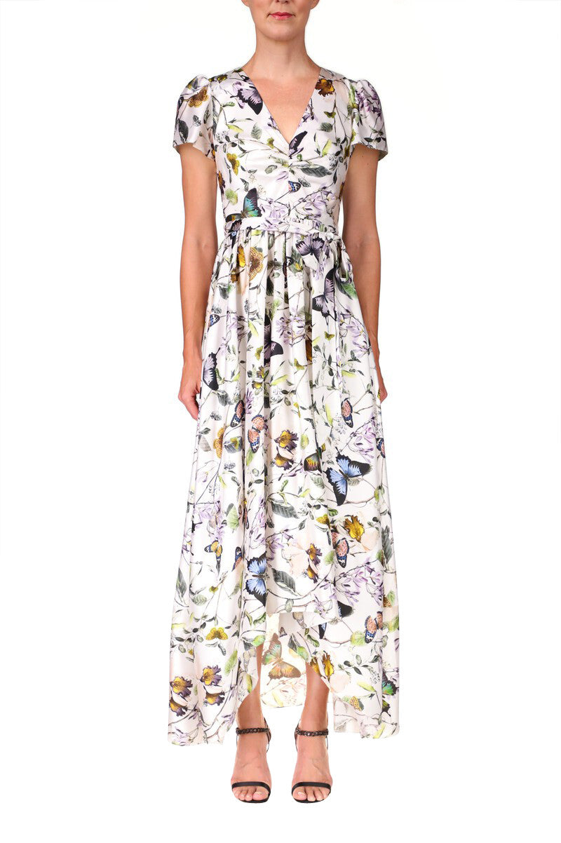 White Multi | Butterfly Maxi Dress