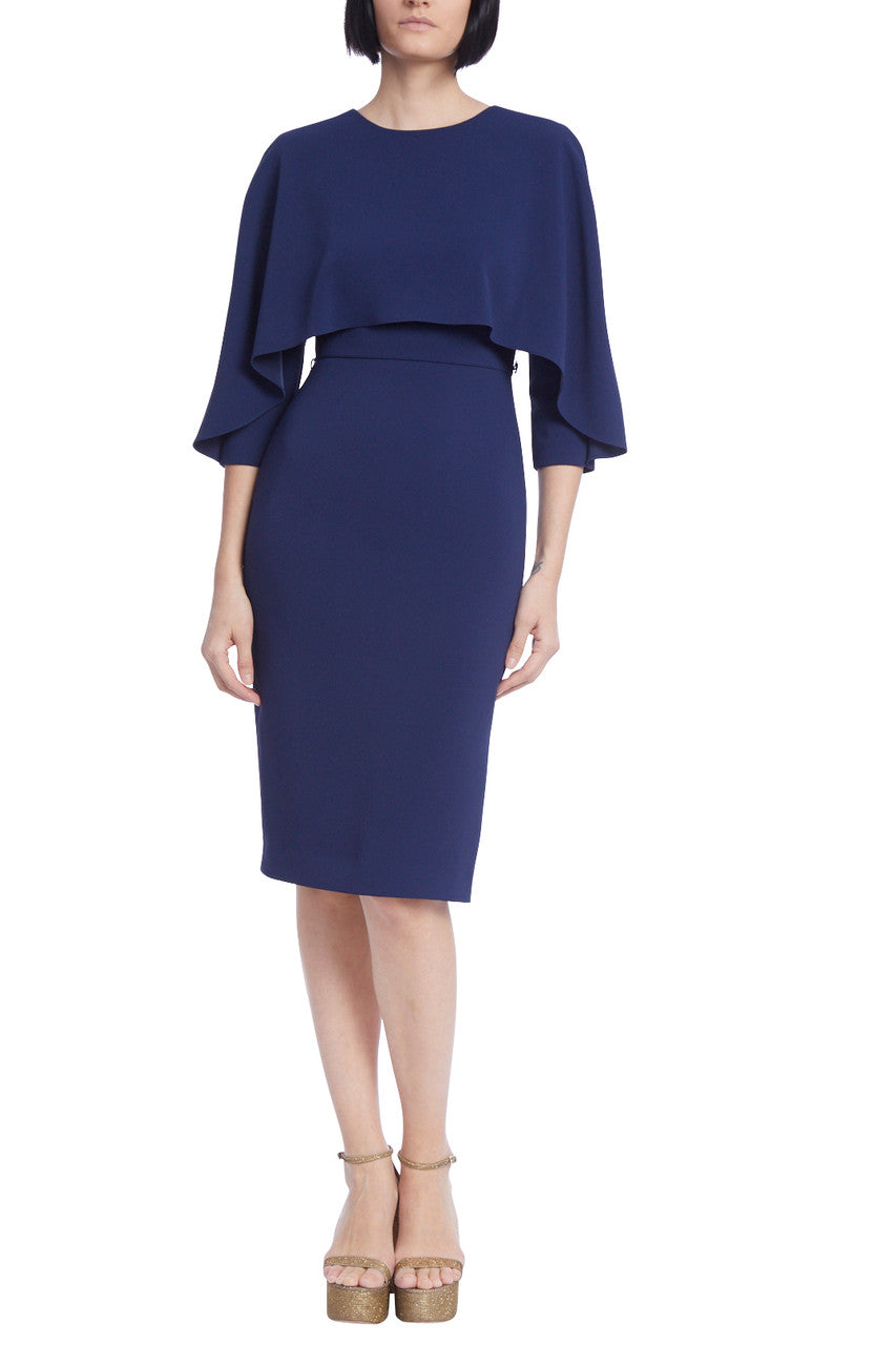 Marine | ¾ Sleeve Capelet Sheath Dress