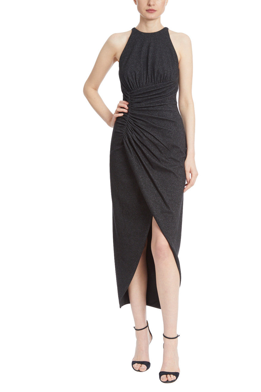 Black | Sleeveless Halter Sheath Dress