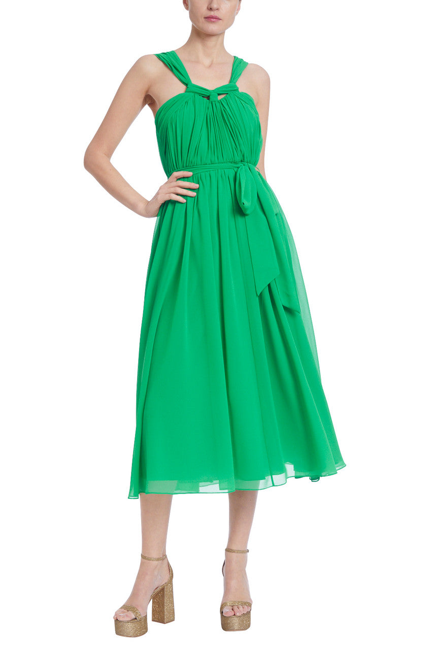 Palm | Pleated Dress with Knotted Neckline