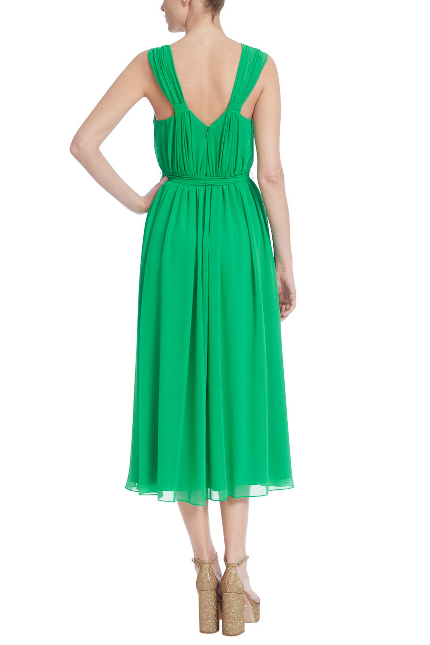 Palm | Pleated Dress with Knotted Neckline