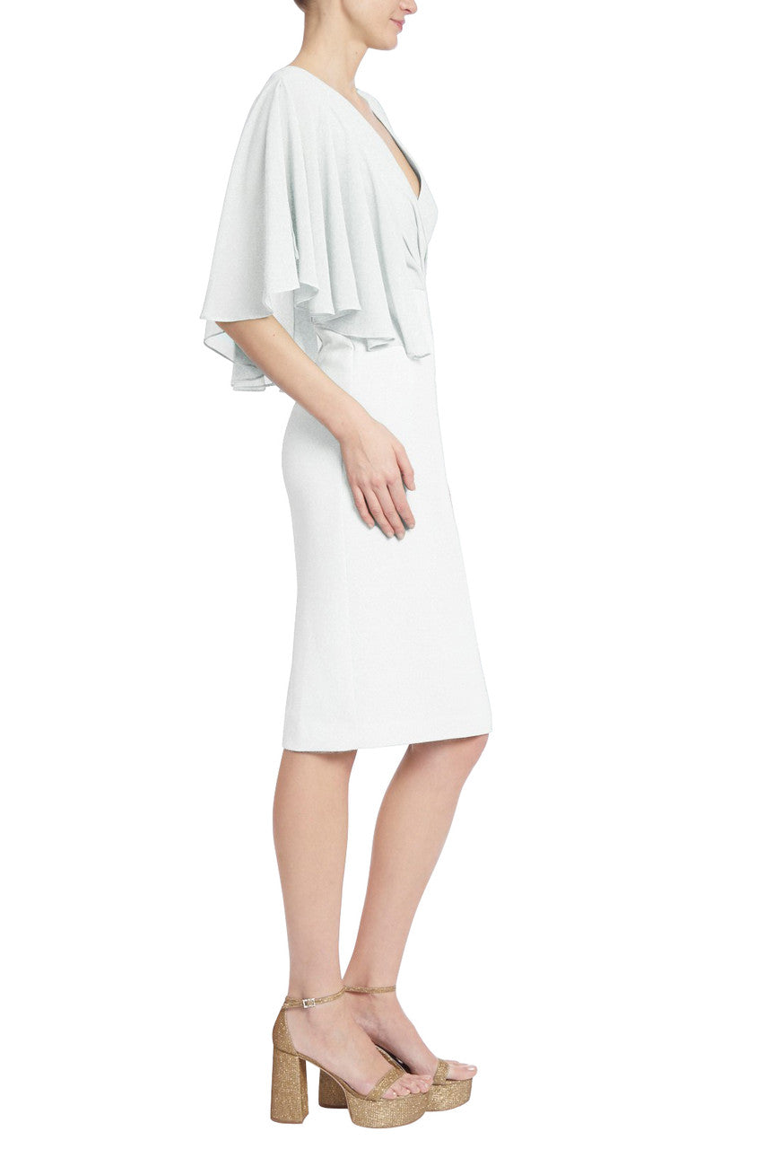 Light Ivory | Wrap Sheath with Draped Sleeves