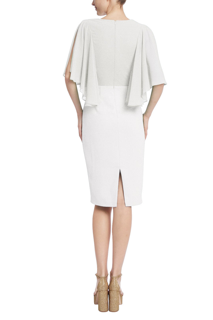 Light Ivory | Wrap Sheath with Draped Sleeves