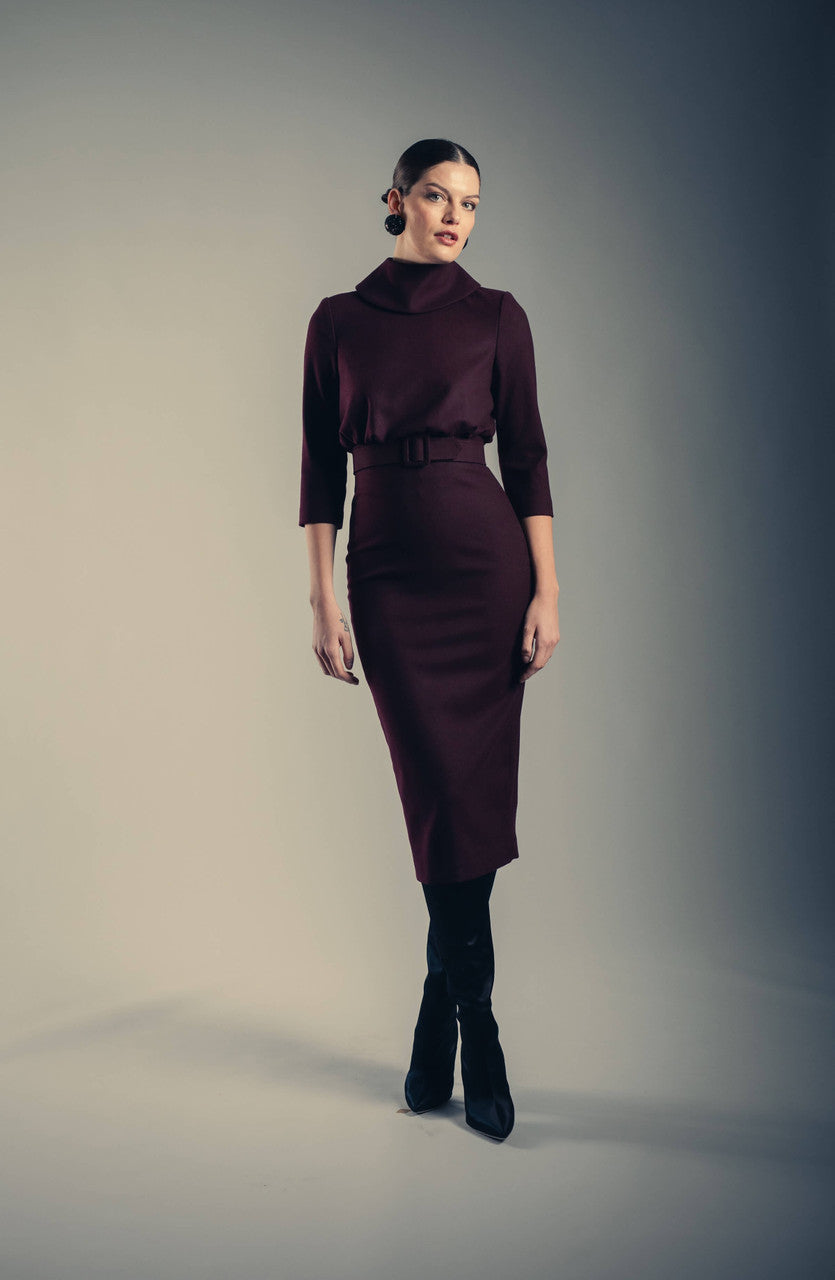 belted mockneck jersey dress Antonio Melani Sylvia Belted Mock Neck Dress, Womens, 4, Natural