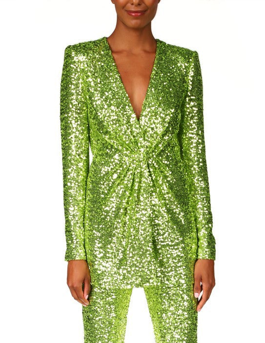 Lime | Sparkling Green Long Jacket