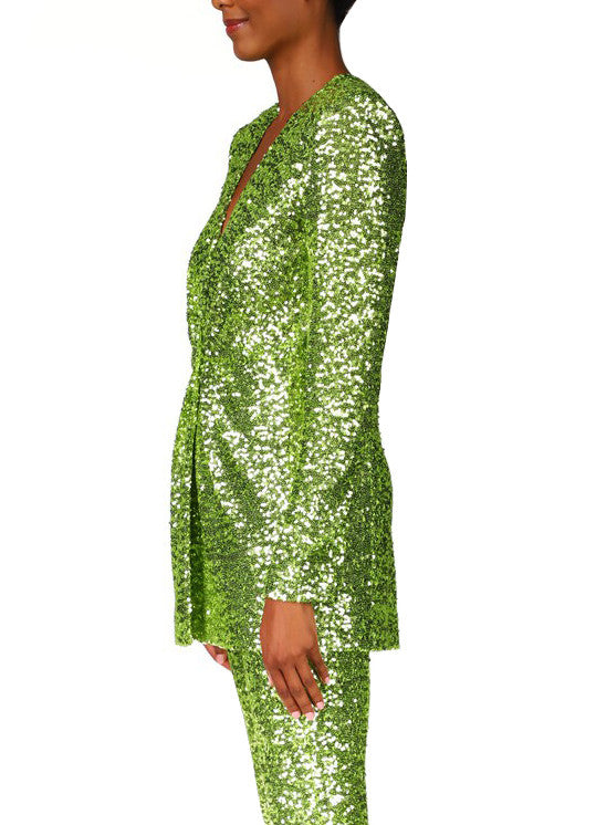 Lime | Sparkling Green Long Jacket