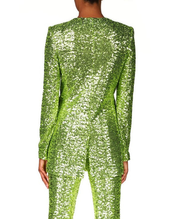 Lime | Sparkling Green Long Jacket