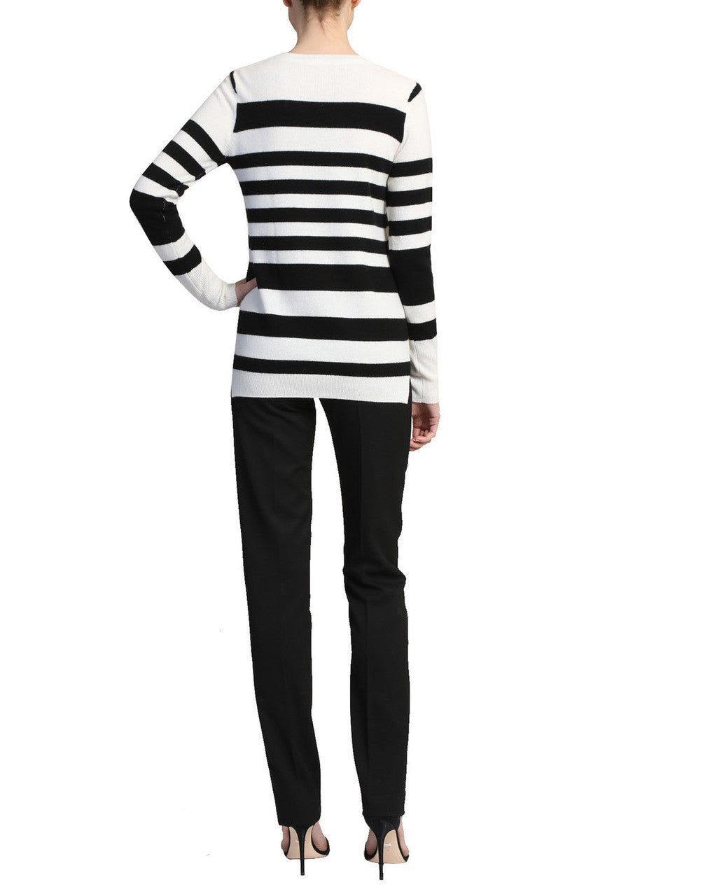 Black Multi | Stripe Sweater with Embellishment