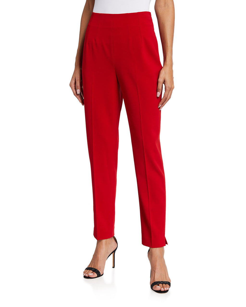 Red | Stretch Crepe Fitted Pant