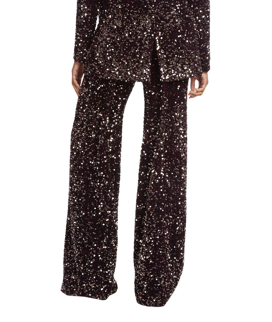 Eggplant Multi | Glamorous Velvet and Sequin Pants
