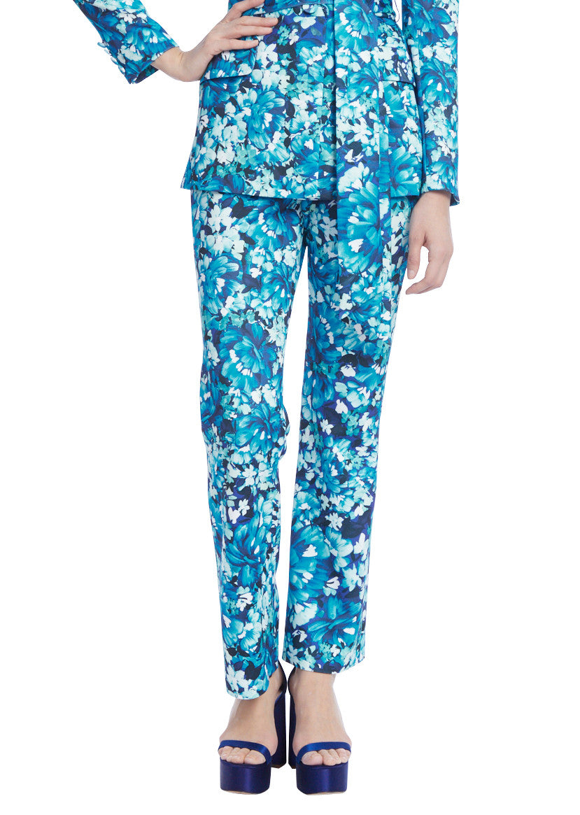 Teal Multi | Floral Wide Leg Pants