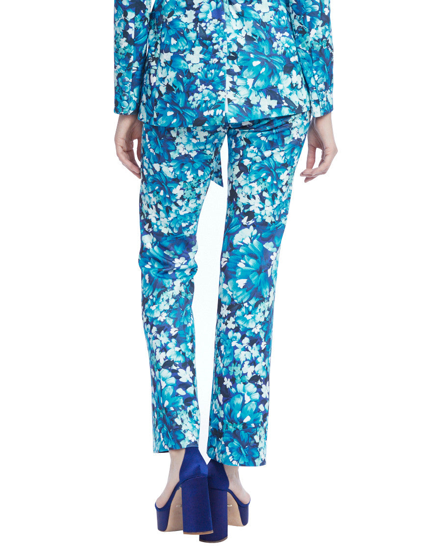 Teal Multi | Floral Wide Leg Pants