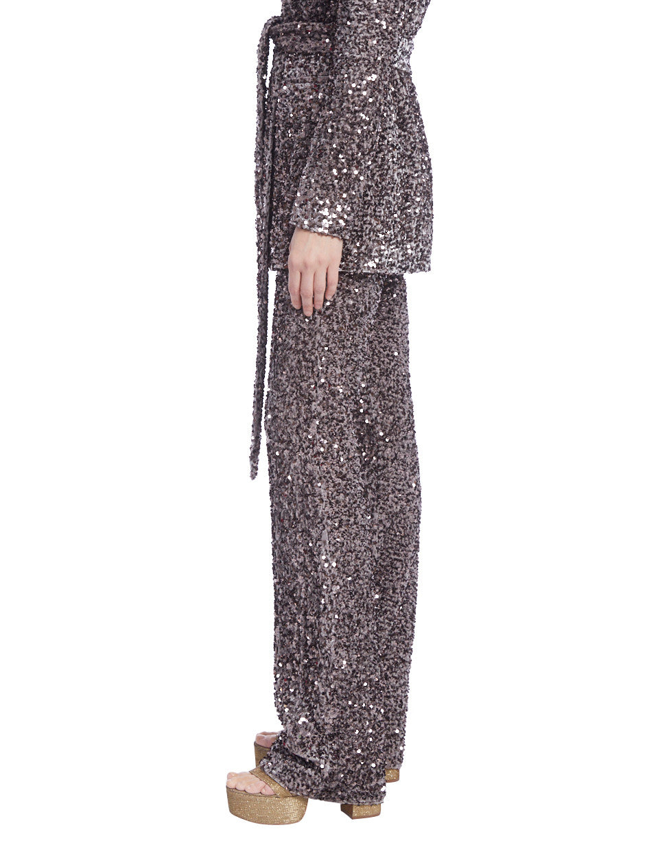 Slate Multi | Sequined Velvet Bootleg Pants