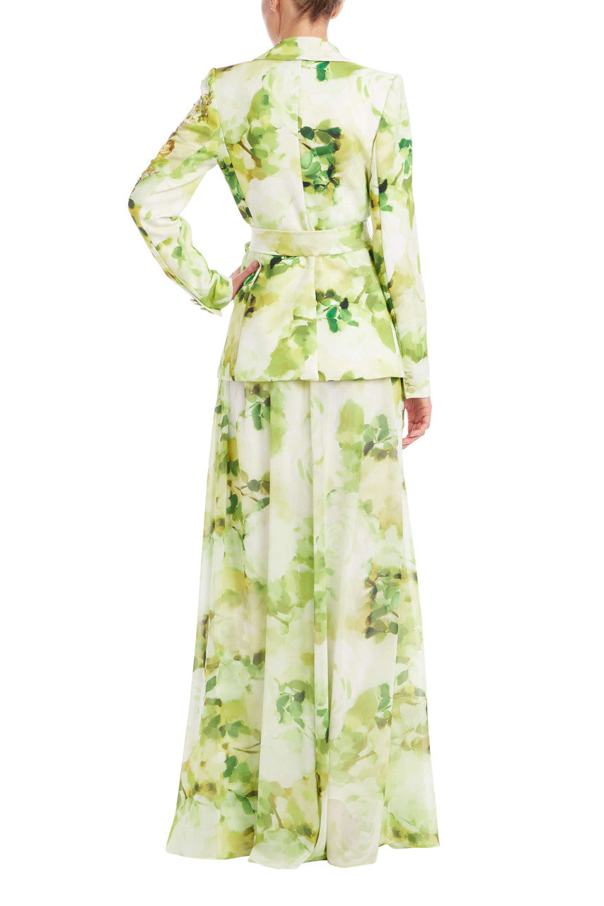 Lime Multi | Floral Print Palazzo Pant Back