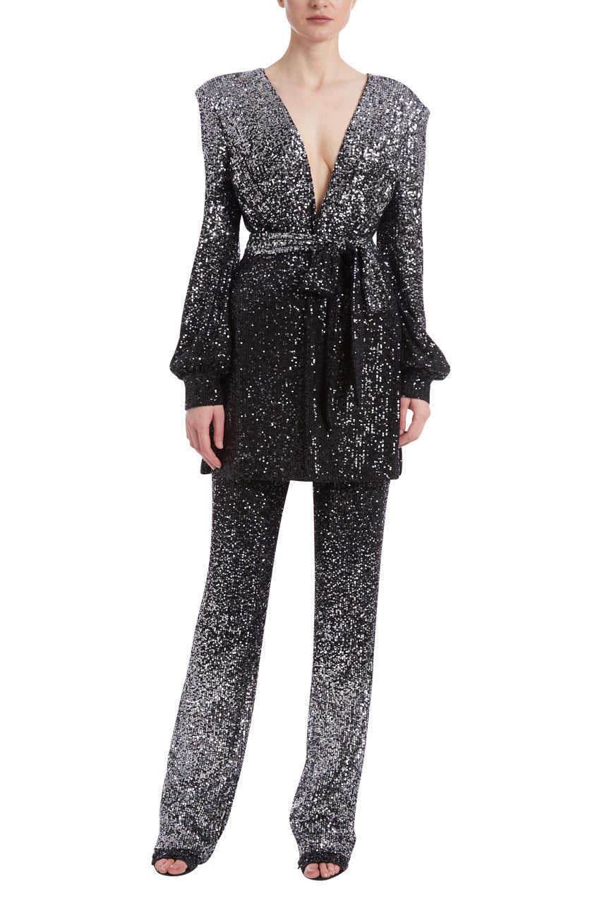Silver Gold | Metallic Ombré Sequin Tunic Jacket