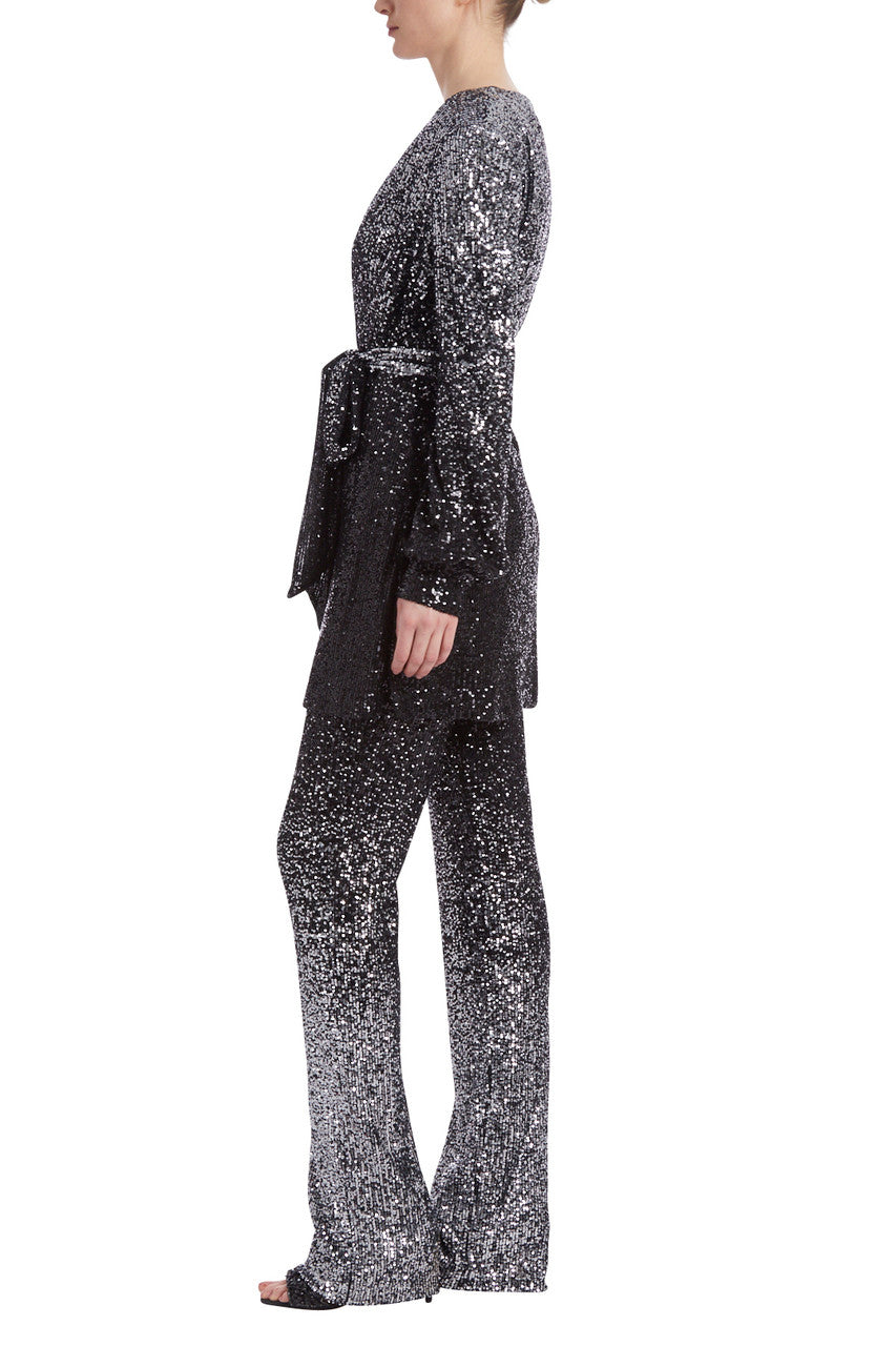 Silver Gold | Metallic Ombré Sequin Tunic Jacket