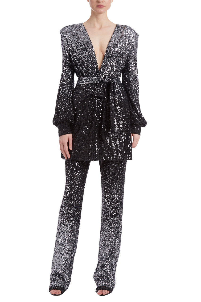 Silver Gold | Metallic Ombré Sequin Tunic Jacket