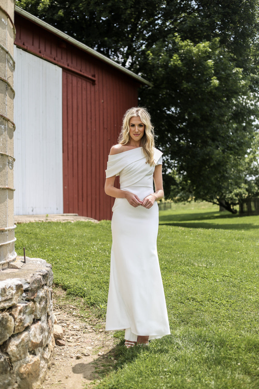 Light Ivory | Asymmetrical One-Shoulder Gown
