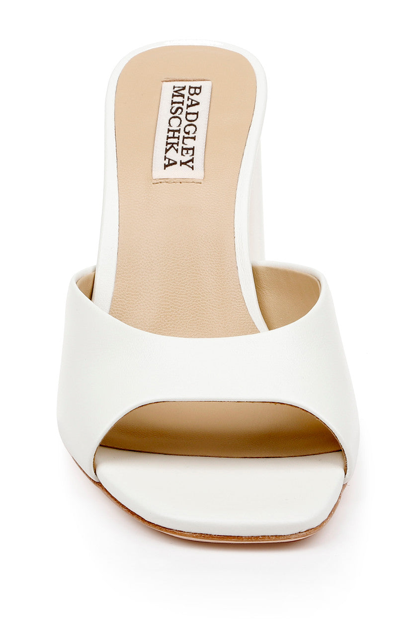 Soft White | Cadence Block Heel Slide Front