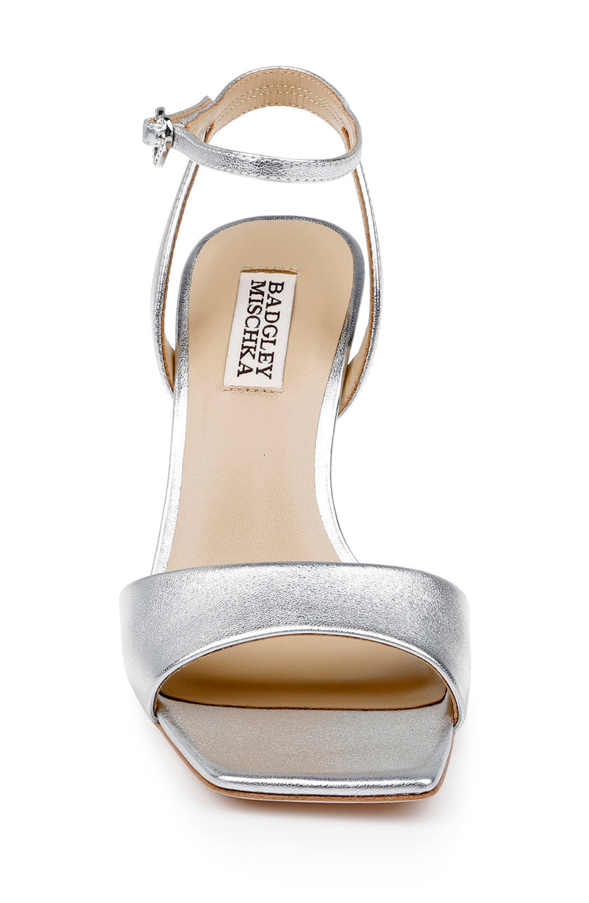 Silver | Cady Sandals with Heart-Shaped Buckle